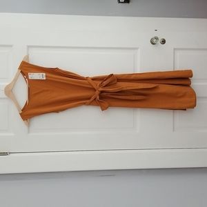 NWOT Uniqulo Belted Linen Blend Midi Dress
